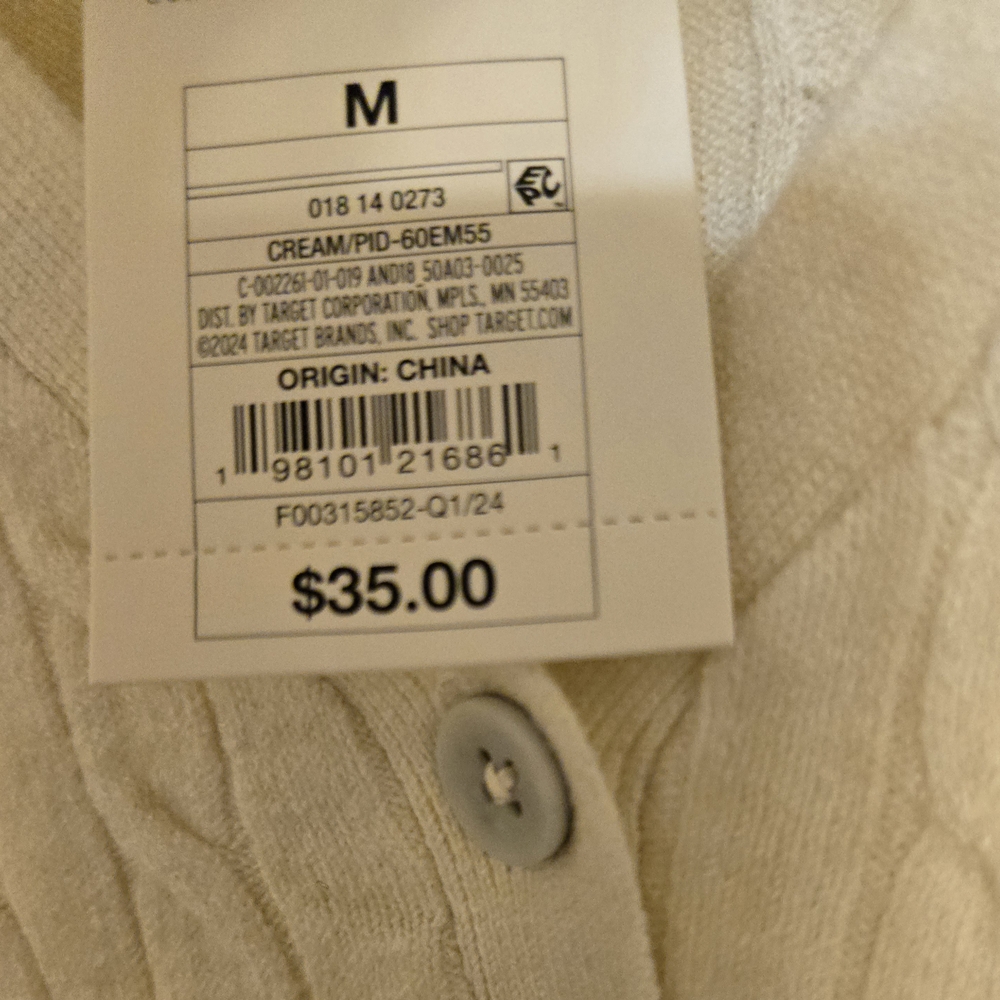 A New Day Cream Cardigan Cozy Sweater - Picture 3 of 4